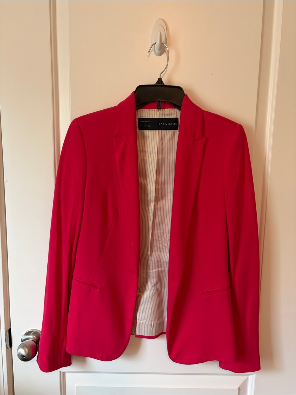 Zara Bright Pink Open-Front Blazer